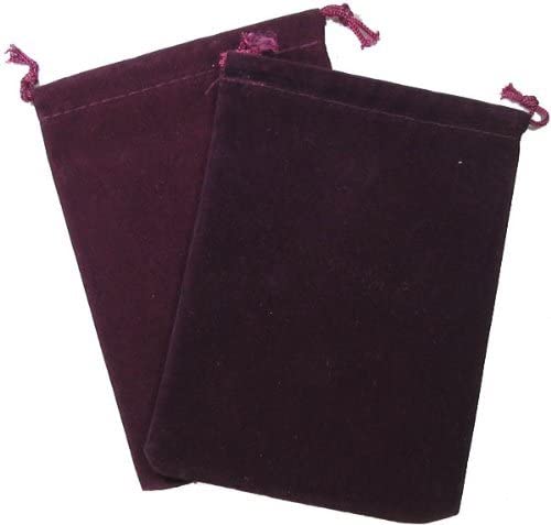 Burgundy Velour Dice Pouch (Large)